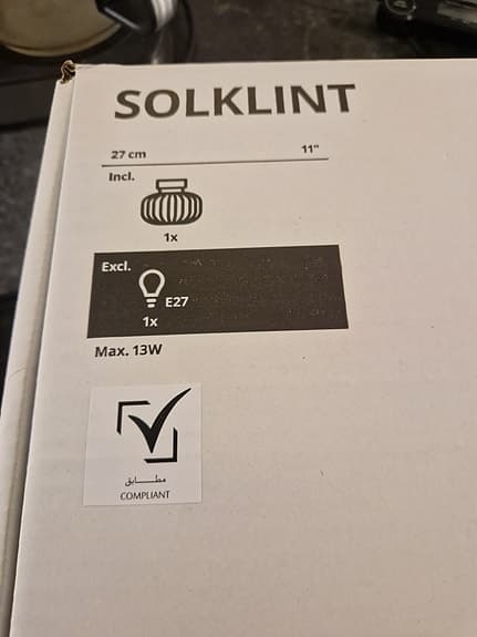 Taklampa SOLKLINT från IKEA