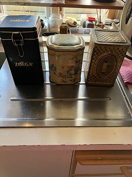 Zoégas burk köksförvaring svart metall