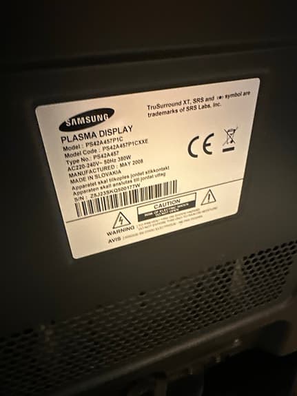 Samsung PS42A457P1C plasma-tv 42 tum svart