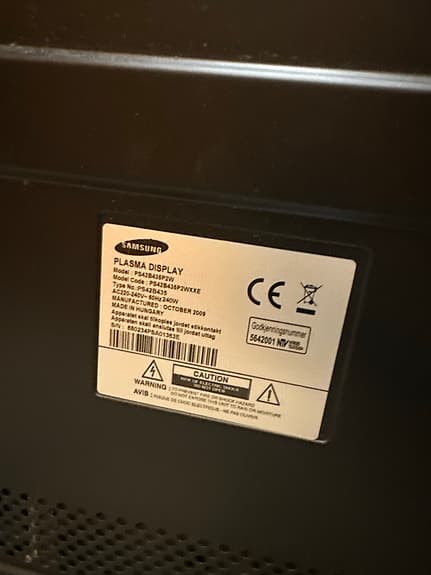 Samsung plasmaskärm tv svart 42”