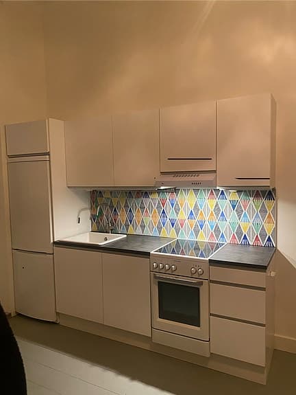 Komplett litet kök med ny diskmaskin och köksfläkt