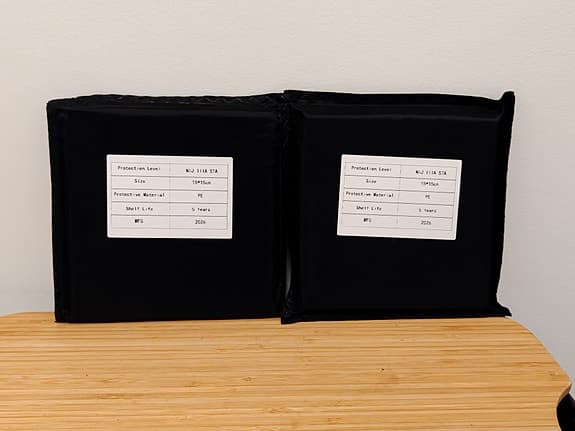 2st NordHaven NIJ IIIA Soft UHMWPE 15x15cm Bulletproof/Skottsäkra Side Plates