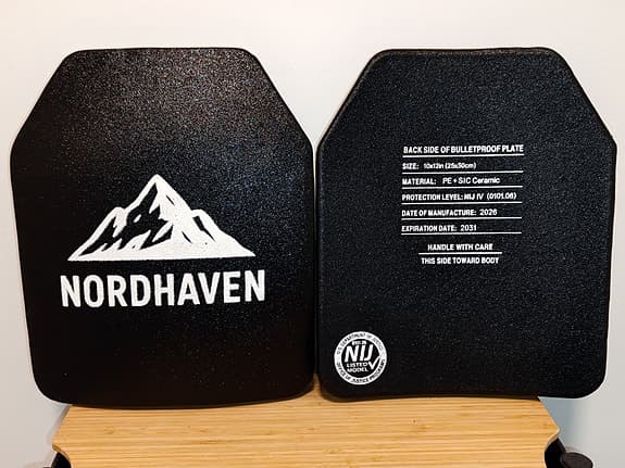 2st Nordhaven NIJ IV Silicon Carbide 25x30cm (10x12in) Bulletproof Plates