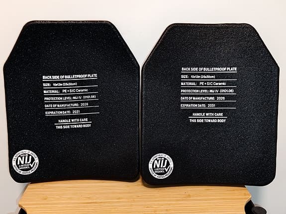 2st Nordhaven NIJ IV Silicon Carbide 25x30cm (10x12in) Bulletproof Plates