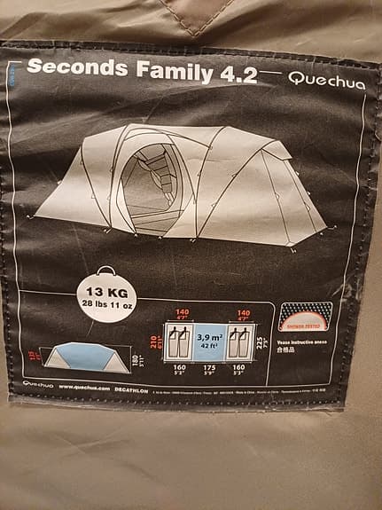 Tält för 2-6 pers Quechua 4.2 seconds