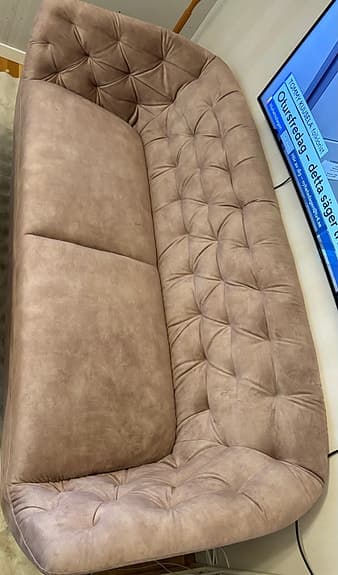 Soffa två fåtöljer beige Gina Folkhemmet