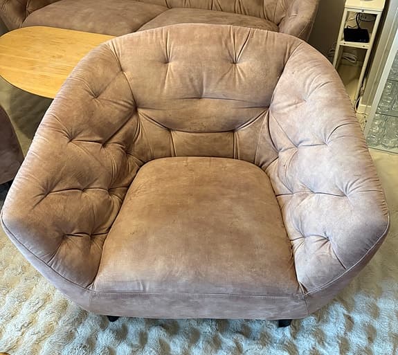 Soffa två fåtöljer beige Gina Folkhemmet
