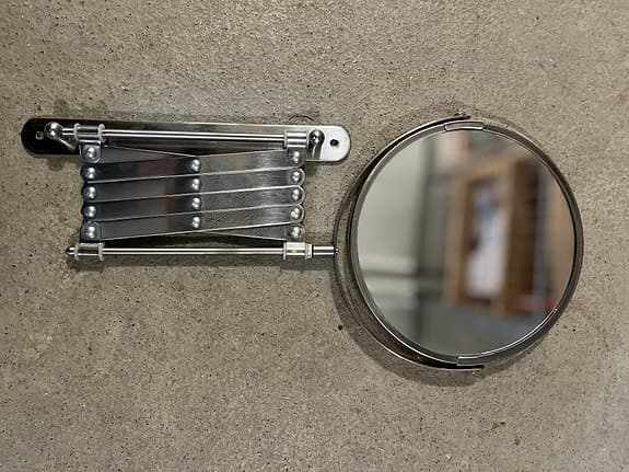 IKEA utdragbar väggspegel rund metall