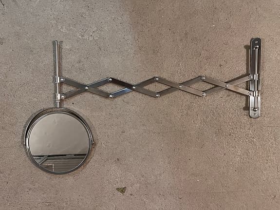 IKEA utdragbar väggspegel rund metall