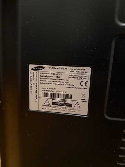 Samsung Plasma-tv svart 43" HD