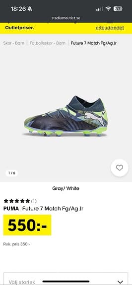 Puma Fotbollsskor strl 28