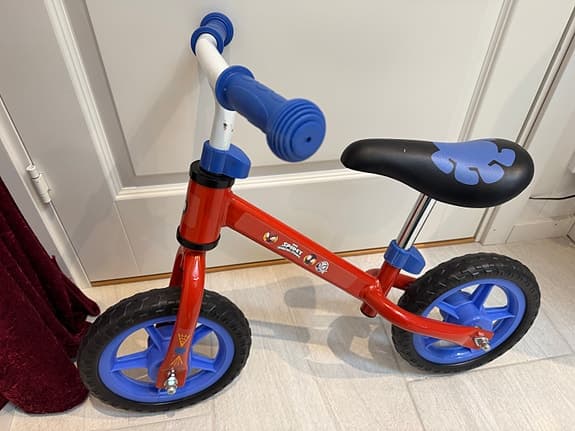 Spiderman springcykel barn 10" röd blå