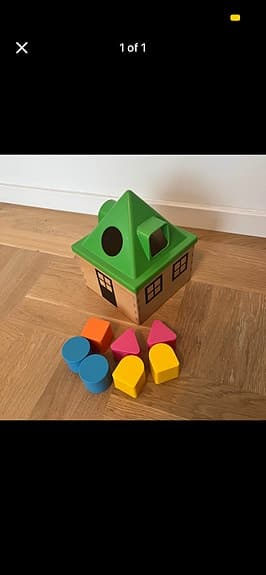 Ikea mula plocklåda med 7 klossar