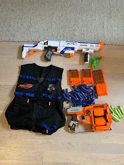 Nerf leksaksvapen set med gevär pistoler magasin skumdartpilar