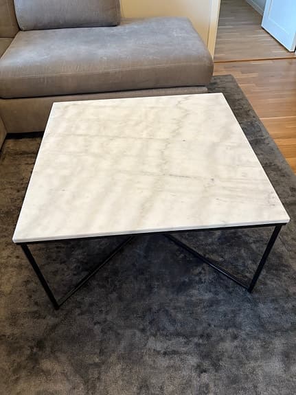 Soffbord vit marmor