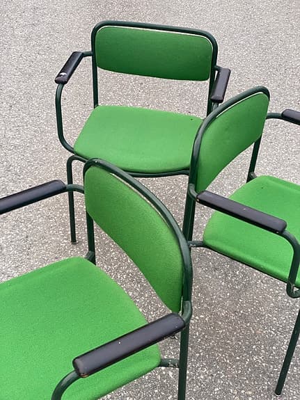 3st vintage Lammhults stolar PYRAMID - Retro Stålrör 70-tal