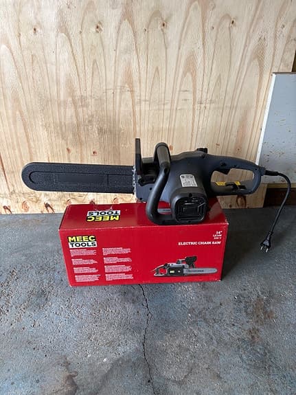 Meec Tools elektrisk motorsåg 14" 1,8 kW svart