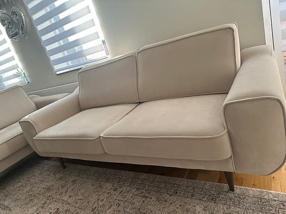 Soffa 2-sits beige tyg