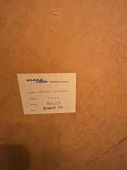 Vintage spegel i teak-Glasmäster Markaryd