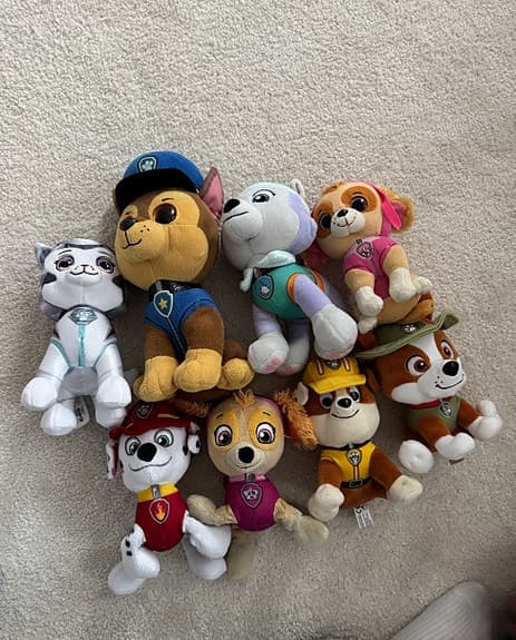 Paw Patrol mjukisdjur set flerfärgade