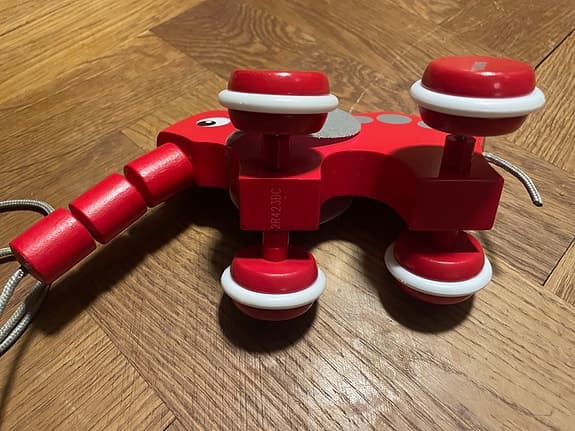 BRIO leksakselefant dragleksak röd