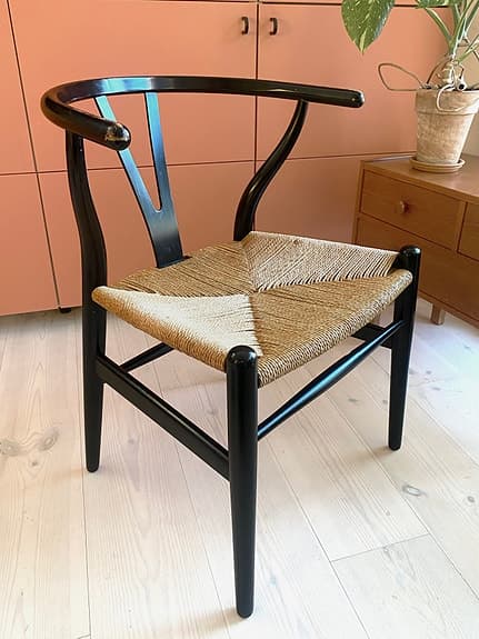 Vintage Wegner CH24 Y-stol i svart ek - Carl Hansen & Søn 1960-tal Danmark