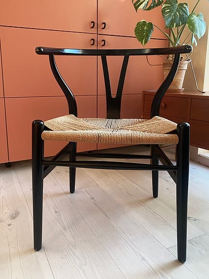 Vintage Wegner CH24 Y-stol i svart ek - Carl Hansen & Søn 1960-tal Danmark