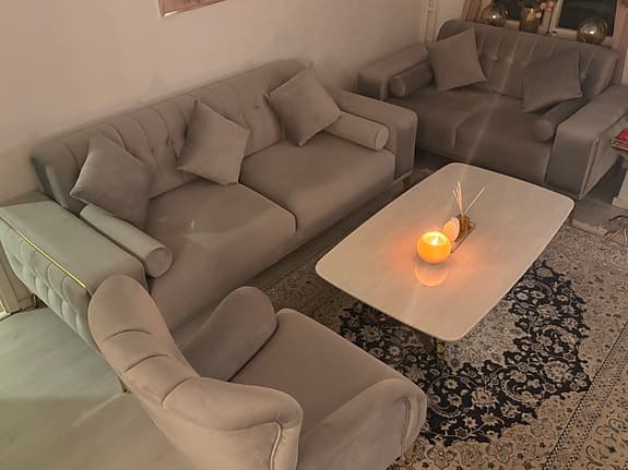 Elegant soffgrupp+soffbord i äkta marmor från SE möbler