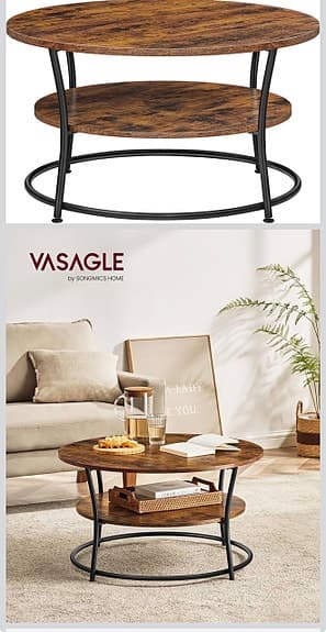 Soffbord VASAGLE – runt 80 cm – helt nytt