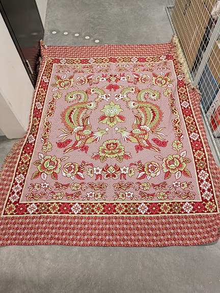 Pläd/ filt  röd/ grön