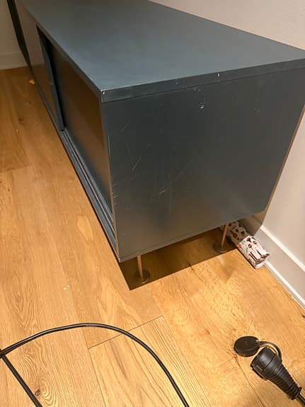 Vogue Mediabänk Med Ben 180 cm, Grön / Mässing