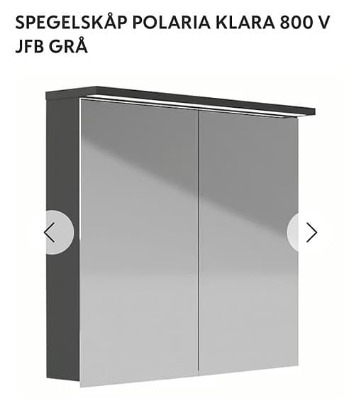SPEGELSKÅP POLARIA KLARA 800 H JFB GRÅ