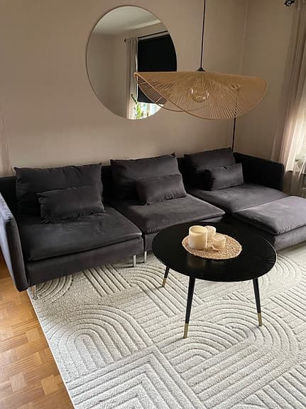 IKEA Söderhamn svart klädsel/tyg till 4-sits soffa