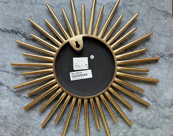 H&M Home spegel solformad 32 cm guld
