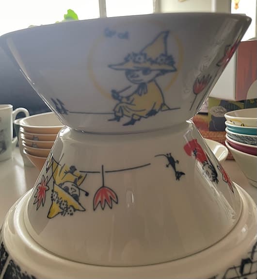 Arabia skål Mumin Moomin ABC för Röda Korset