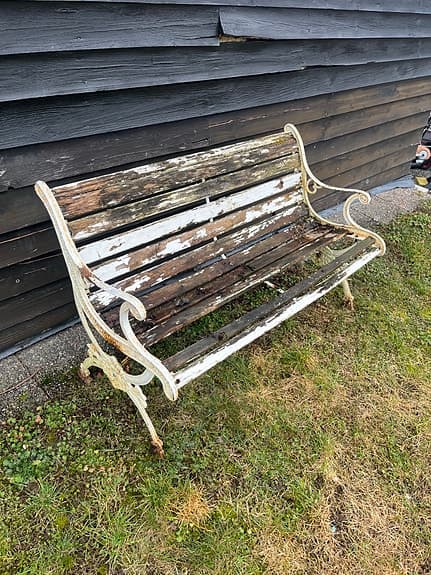 Trädgårdsbänkar trä och metall