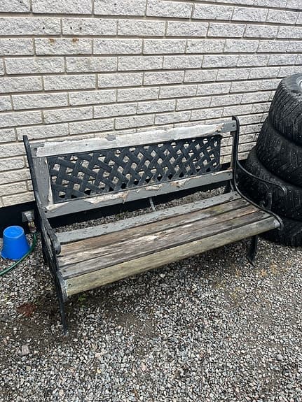 Trädgårdsbänkar trä och metall