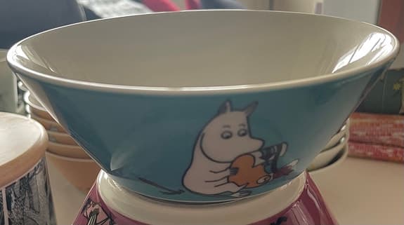 Arabia Moomin Mumin skål blå Muminpojken-utgången