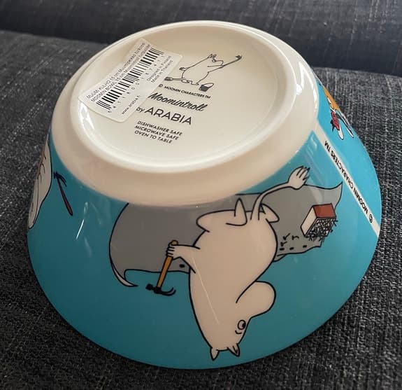 Arabia Moomin Mumin skål blå Muminpojken-utgången