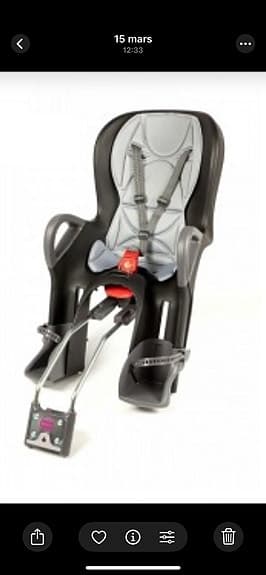 OK Baby cykelbarnstol svart/grå
