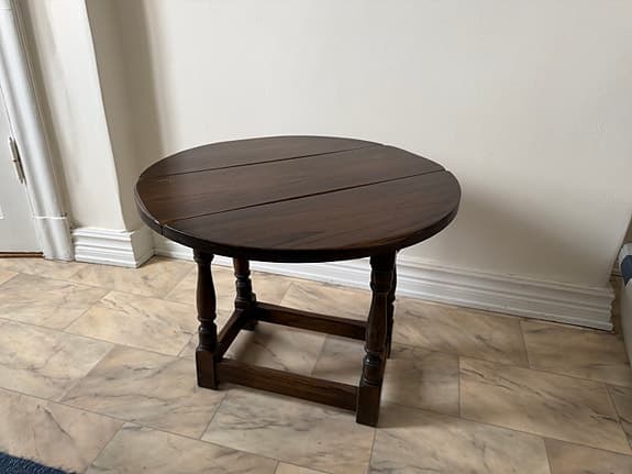 Vintage klaffbord i massiv ek – klassisk design från 80-talet