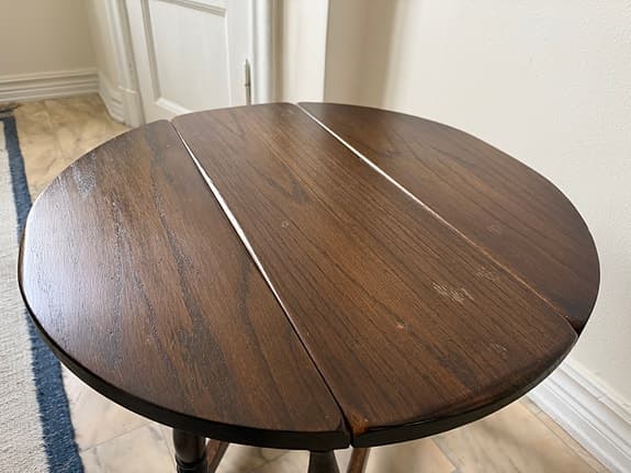 Vintage klaffbord i massiv ek – klassisk design från 80-talet