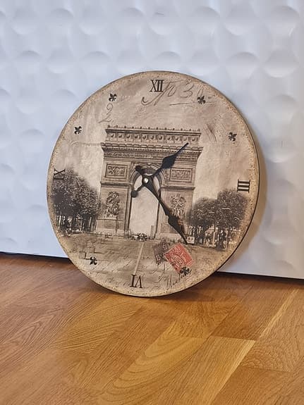 Väggklocka i vintage/Paris-stil – 35 cm