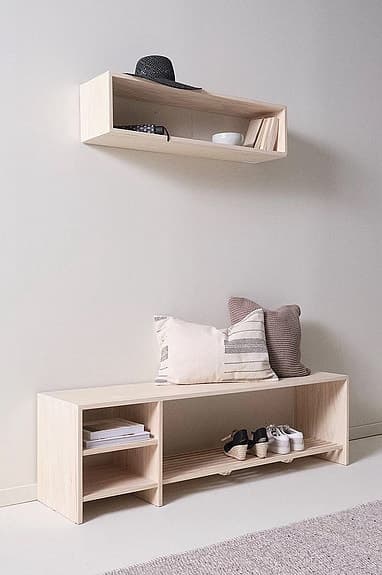 Sittbänk med skoförvaring