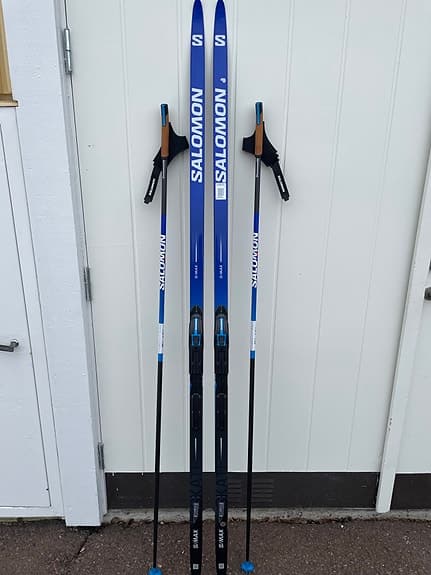 Salomon S/Max Skate längdskidor med stavar blå/svart