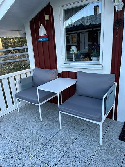 Du & Jag café-set 3 delar grå/vit metall