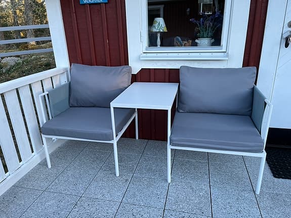 Du & Jag café-set 3 delar grå/vit metall