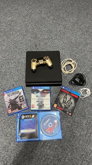 PS4 SLIM 1TB + KONTROLL+ SPEL