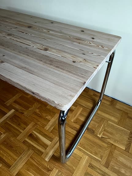 Fällbord av Lindau & Lindekrantz – krom & furuskiva – svensk design