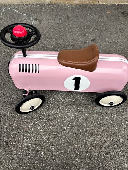 STOY gåbil / sparkbil retro rosa